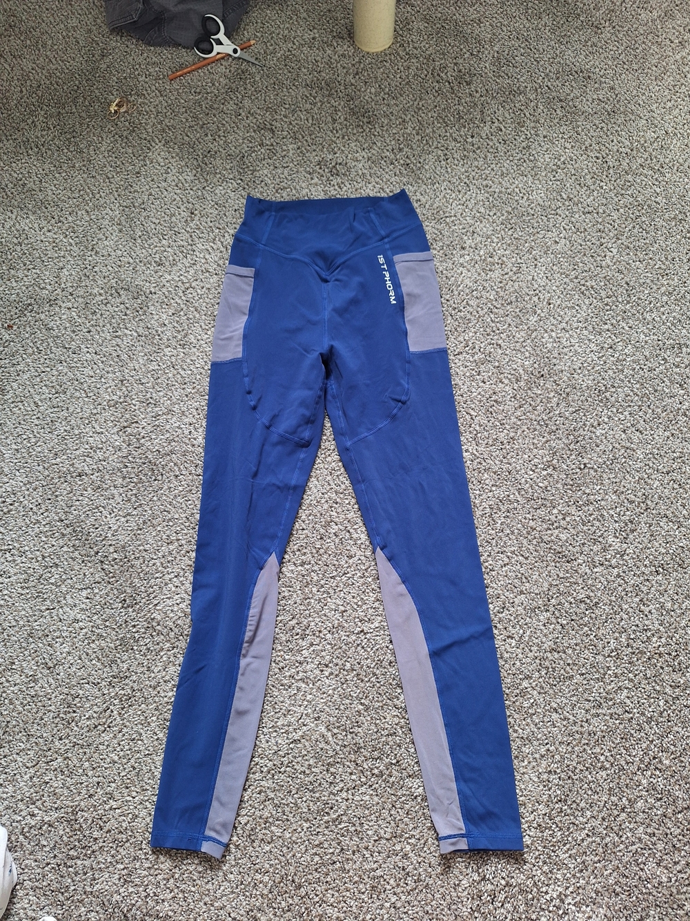 Womens 1st Phorm Blue Leggings with Pockets